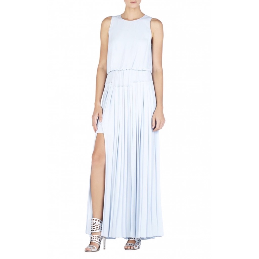 BCBG pleated maxi dress gown